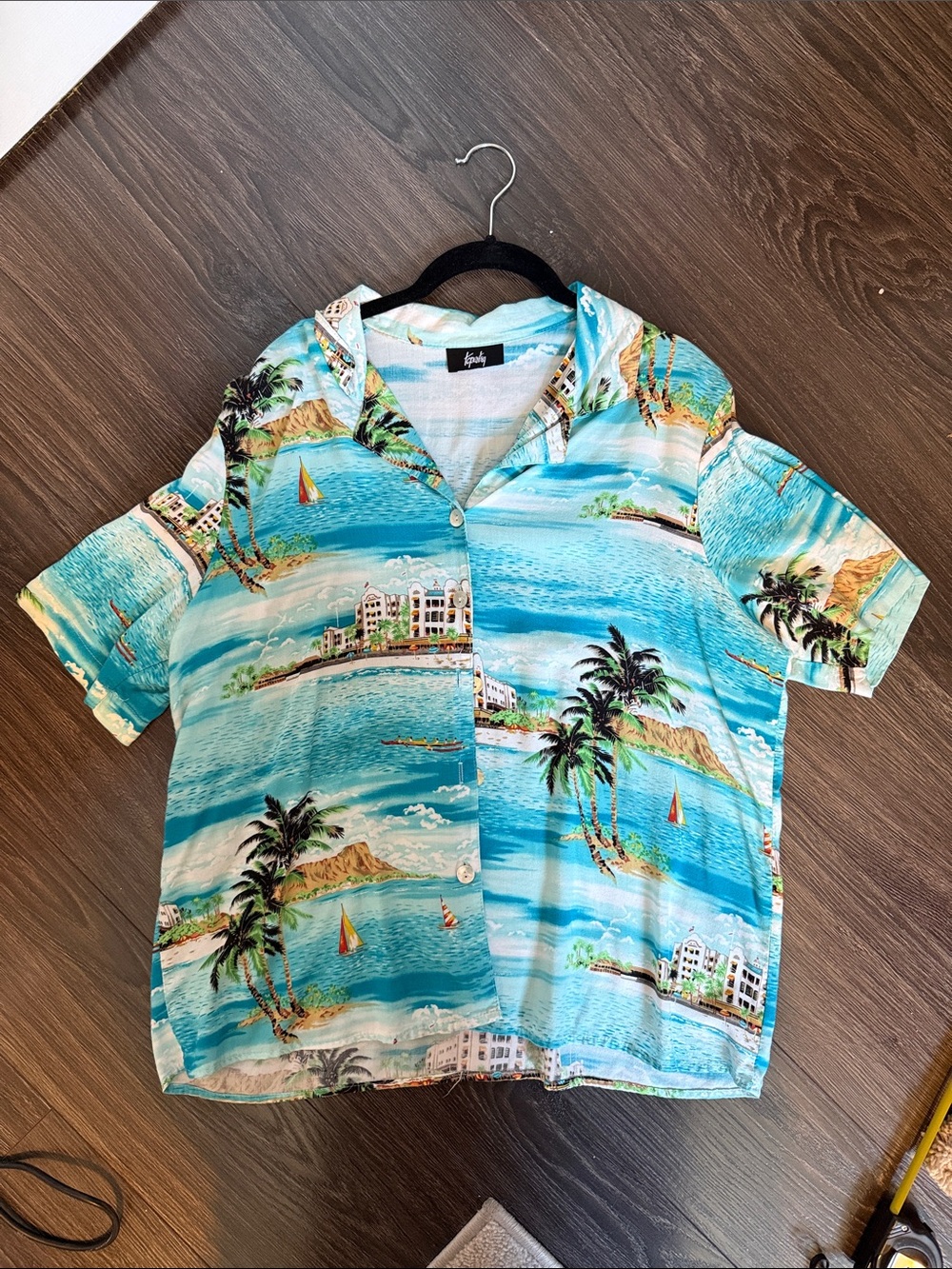 Vintage Tropical Blue Hawaiian Shirt